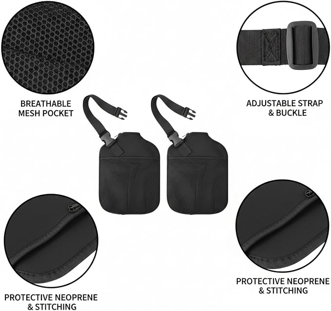 2-Pack Neoprene Pickleball Paddle Sleeves, Storage Covers for Standard Paddles, Transport Cases