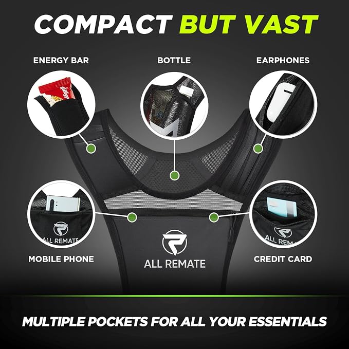 Lightweight Slim Pullover Running Vest with 5 pockets – Simple, Seamless Fit, Breathable Reflective Jogging Gear