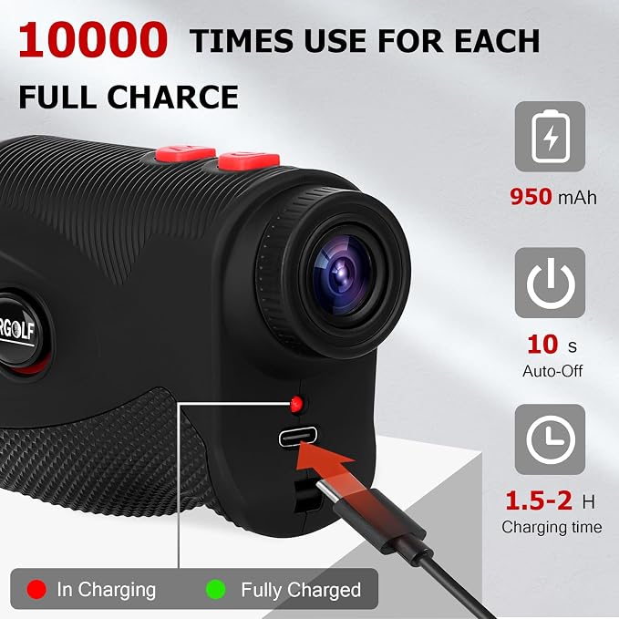 1200 Yards Golf Rangefinder with Slope, 7X Magnification, Flag Pole Locking Vibration, Rechargeable Battery with Magnet Stripe,Ideal Golf Accessories for Golfers & Hunting