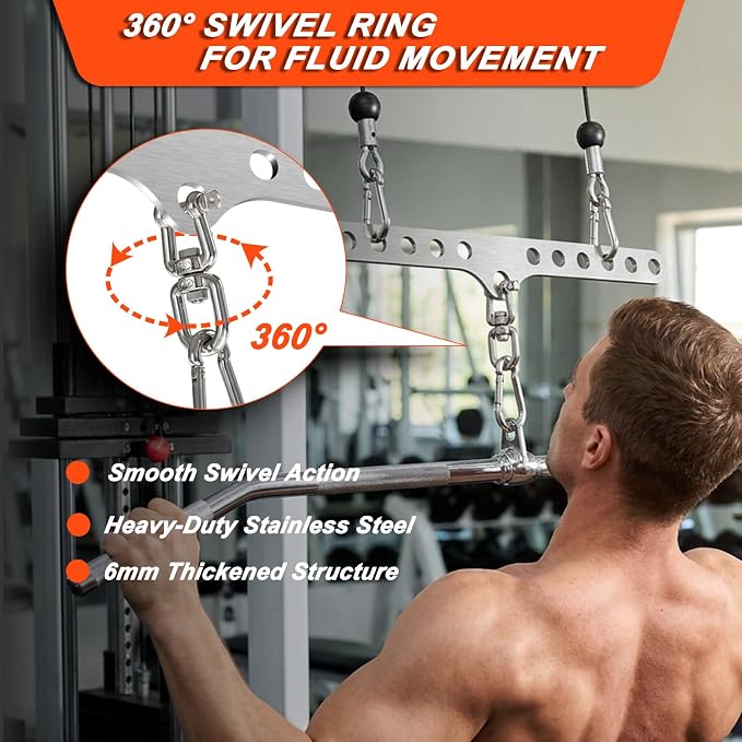Double to Single Adaptor Plate for Cable Pulley Machines Durable Solid Stainless Steel with 3 Carabiners Suitable for Dual Cable Machines LAT Pulldown, Shoulder & Biceps Exercises