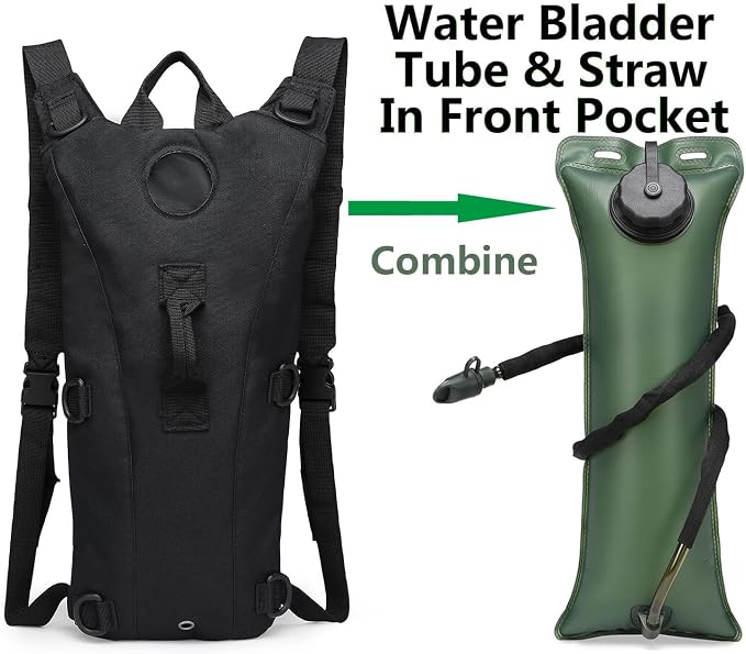 Running Hydration Vest Pack Tactical 3L Water Bladder Backpack Bag for Cycling Marathon Hiking Daypack Men & Women