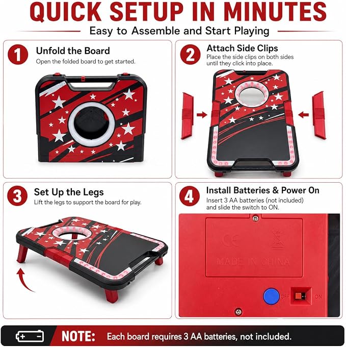 Foldable Cornhole Board Set with LED Lights, Sound Effects & Built-in Score Slider, Outdoor Bean Bag Toss Game for Kids Adults, Portable Backyard Camping Party Game Set with 2 Boards 8 Bags
