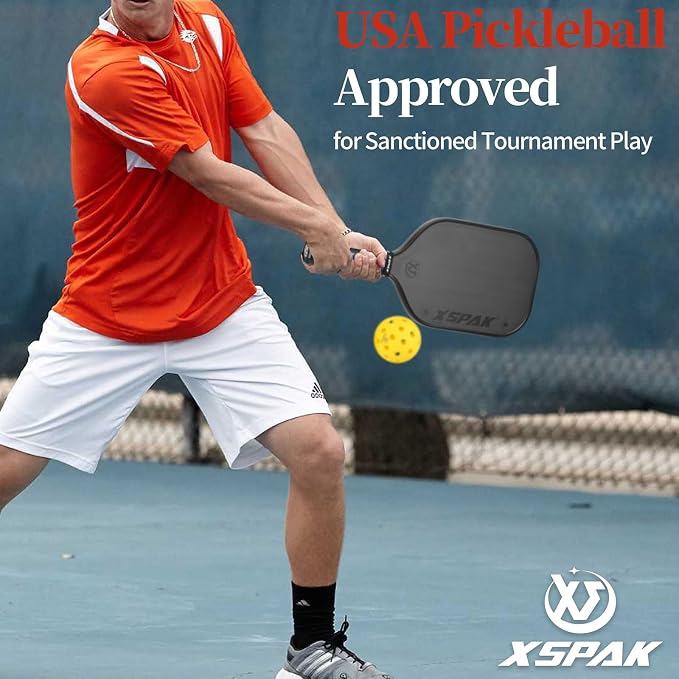 Carbon Fiber Pickleball Paddle - Tournament Edition - World Champion Surface Technology Options Pickleball Racket - USAPA Polypropylene Honeycomb Paddle with Cushion Comfort Grip