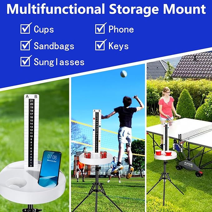 Cornhole Scoreboard with Drink Holders, 2 Sets Cornhole Score Keeper with Adjustable Foldable Tripod Stand, Magnetic Markers Corn Hole Game Accessories for Backyard, Outdoor Games