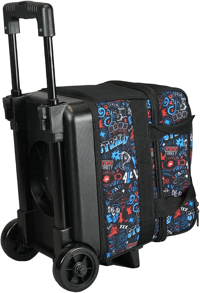 ELITE Basic Single Roller Bowling Ball Bag | Multiple Colors | Fits Up to Size 10.5 Shoes | Compact Design | Bowling Bags With Wheels
