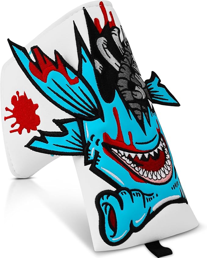 Big Crazy Golf Head Covers, Golf Club Covers Funny, Driver Headcovers, Golf Club Covers, Fairway Woods Head Covers, Hybrids Headcover, Putter Cover with Soft Lining for Golf Gift Hammerhead Sharks