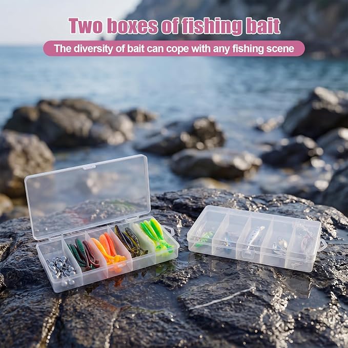 Fishing Rod and Reel Combo,2 Pcs 2.1M Telescoping Fishing Rod with Carrier Bag,Spinning Reels,2 Lines,Lures Baits,Suitable for Beginners Fishing Gifts for Men Women Saltwater Freshwater