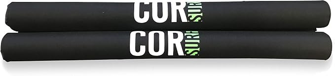 Cor Surf Round Roof Rack Pads with Scratch Resistant Silicone Tie Down Straps for Paddle Board, Kayak Surfboard, SUP, Canoe (Combo Pack of Rack Pad 19 Inches, Strap 10 Feet)