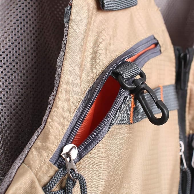 Waxaya Lightweight Fly Fishing Vest with Multi Pockets Adjustable Size Mesh Fishing Backpack for Men and Women