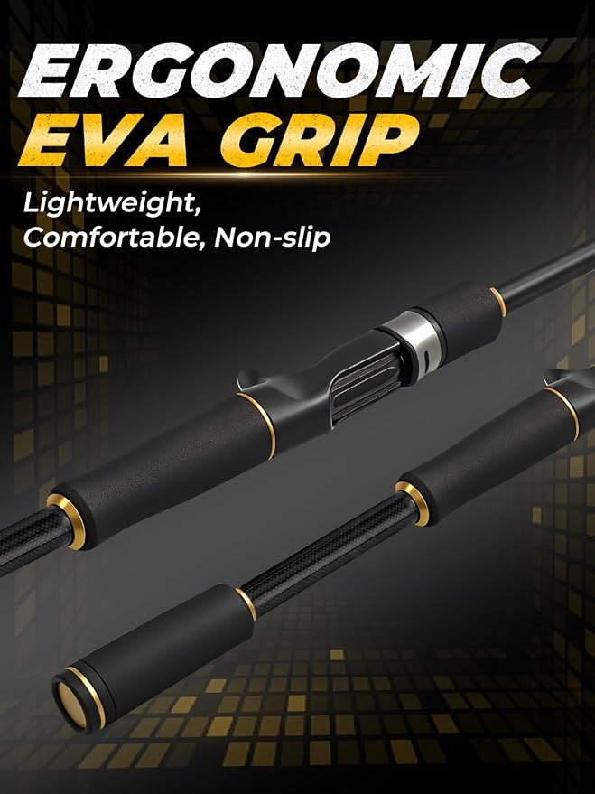Jenseits 7FT Fishing Rod，Telescopic & 4-Piece Fishing Pole, Spin & Cast | 24T Carbon Fiber, Comfortable EVA Handle, Ceramic Guides, Bass, Trout, Catfish, Freshwater & Inshore，Fishing Gift for Men