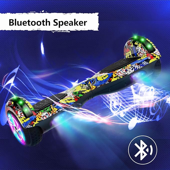 LIEAGLE Hoverboard, 6.5" Self Balancing Scooter Hover Board with Bluetooth Wheels LED Lights for Kids Adults