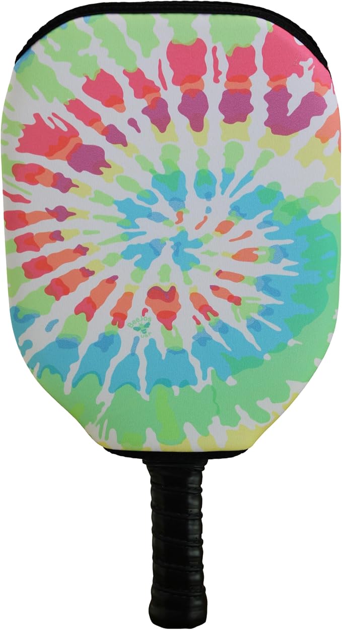 BeeJos Spirl Tie-Dye: Premium Slip-On Pickleball Paddle Cover-Fits Standard Size Paddles-Zipperless (Paddle not Included) Handmade in USA