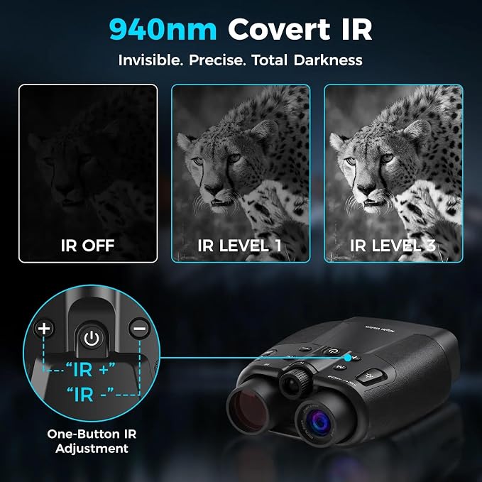 Night Vision Goggles, 4K Night Vision Binoculars with 3.99" HD Screen, 10000mAh Rechargeable, 64GB Card Included for Wildlife Observation & Surveillance