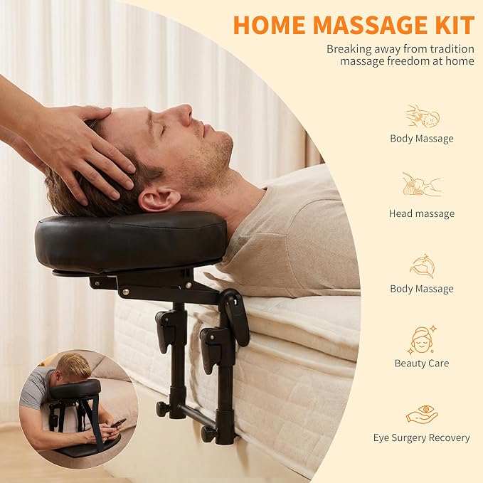 Massage Headrest for Bed, Adjustable Massage Table Face Cradle at Home, Face Down Pillow After Eye Surgery, Massage Table Head Rest Kit for Sleeping Mattress