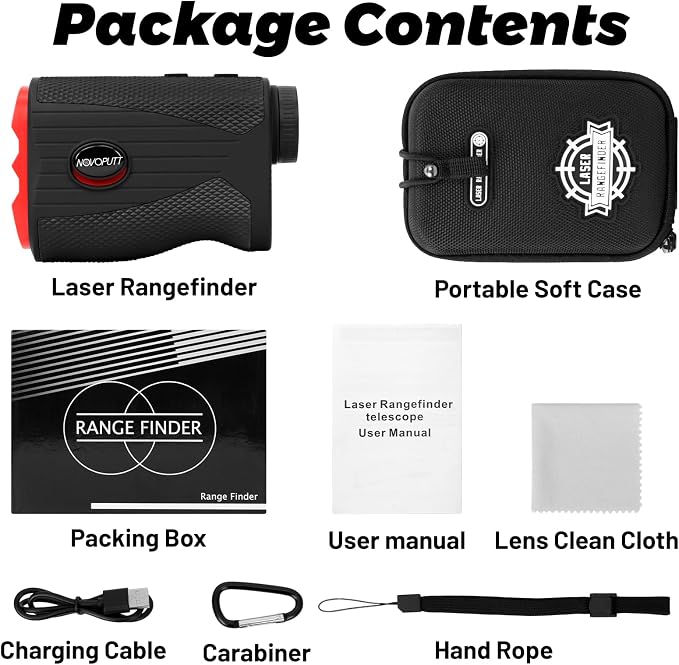 Golf Rangefinder with Slope - 1200 Yards Range Finder for Golfing/Hunting, 7X Magnification, Flag Pole Locking Vibration, Rechargeable Range Finders with Magnet Stripe, Best Golf Accessories Gift