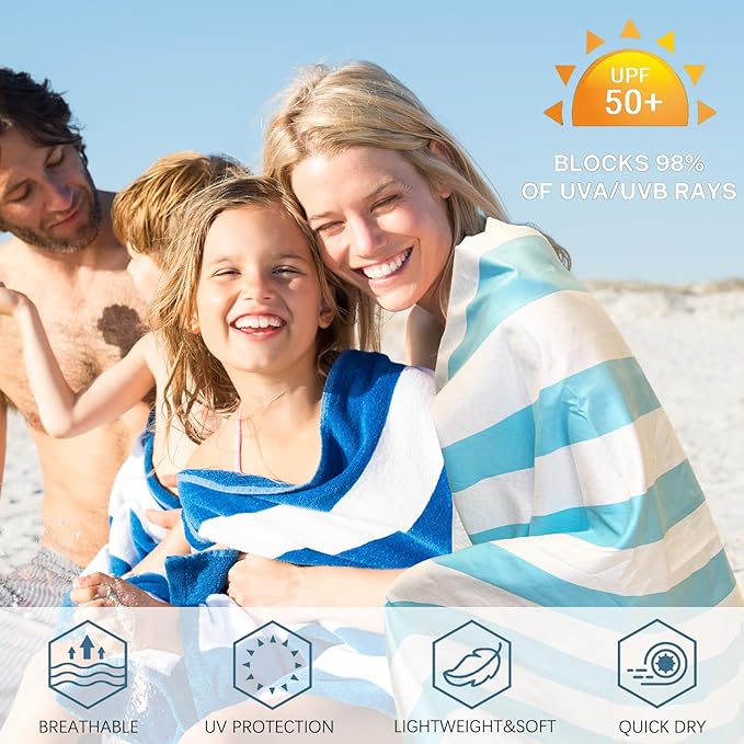 PY SUPER MODE 2 Pack Beach Towel - 75 x 35 inches Quick Dry Microfiber Beach Towels Oversized, Lightweight Soft and Absorbent Bath Towel Suitable for Swimming Pool Camping for Kids & Adults