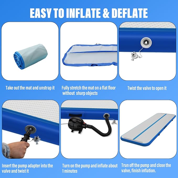 IBATMS Air Tumbling Mat Track 10/13/16/20ft, Inflatable Gymnastics Mat