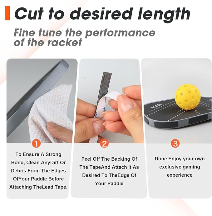 THE GOLFER STORE Weighted Tungsten Tape for Pickleball Paddles -Enhance Pickleball Paddles Performance, Customizable Non-Toxic Tungsten Strap, Suitable for A Many Kinds of Racquets
