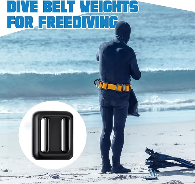 Tellegloww 4 Pcs Dive Weights Belt for Scuba Diving Coated Dive Weights Nylon Dive Belt with Metal Quick Release Buckle for Free Diving Spear Fishing