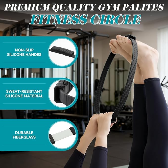 SUBCULTUREPICK Pilates Ring, Silicone Magic Pilates Rings, Lightweight & Durable Flexible Fitness Circle Exercise Equipment for Toning Arms, Thighs,Legs, Core,Yoga & Physical Therapy