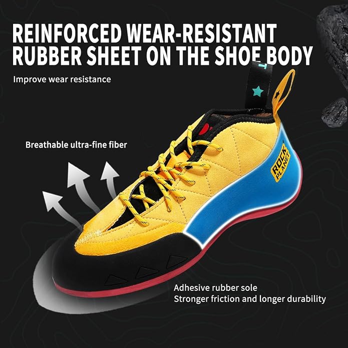 Climbing Shoes Men Lightweight Strong Anti-Slip Indoor Outdoor Rock Climbing Gym Training Beginner to Pro Performance