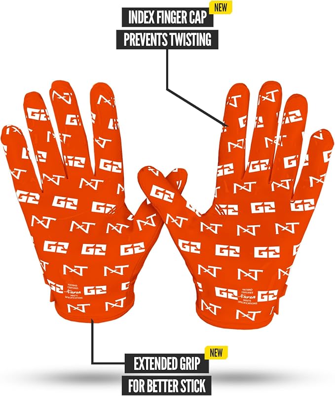 Nxtrnd G2 Pro Football Gloves, Men's Ultra Sticky Elite Receiver Gloves