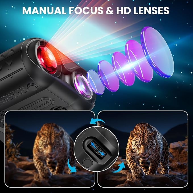 WARMTUYO 4K Night Vision Goggles, 3.0" HD Display Night Vision Binoculars, Portable 9-Level Infrared NightVision, 16X Digital Zoom, 5000mAh Long-Life Binoculars, Compact Binoculars with 32GB Card
