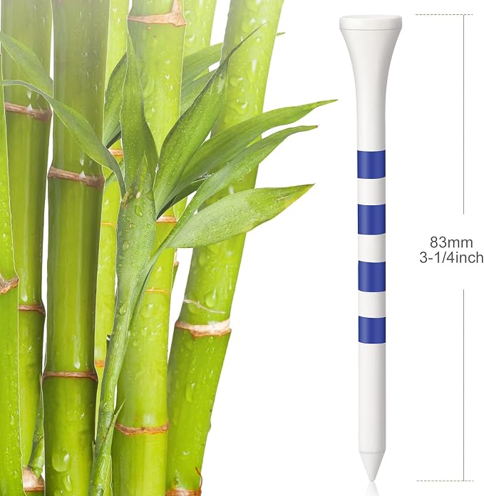 Sosation 200 Pieces Bamboo Golf Tees 3-1/4'' Inch Wooden Golf Tees Reduce Friction and Side Spin
