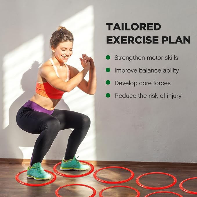 Deekin Agility Rings Speed and Agility Training Rings Exercise Speed Circle Jumping Hoops for Training Toss Equipment