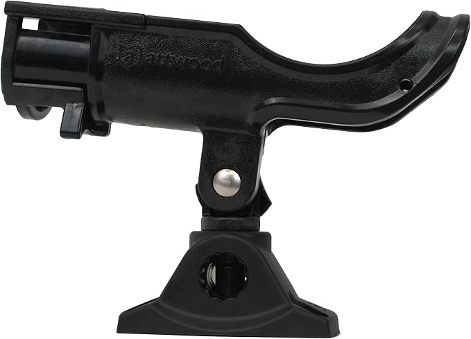Attwood 5009-4 Heavy-Duty Adjustable Rod Holder with Combo Mount, Black Finish