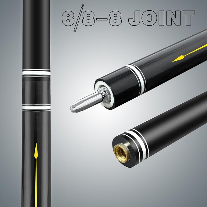 HomeSeason Fiberglass Pool Cue Stick 21oz Cue Sticks 58" Professional Low Deflection Billiard with Screw-in Extension and Leather Bag
