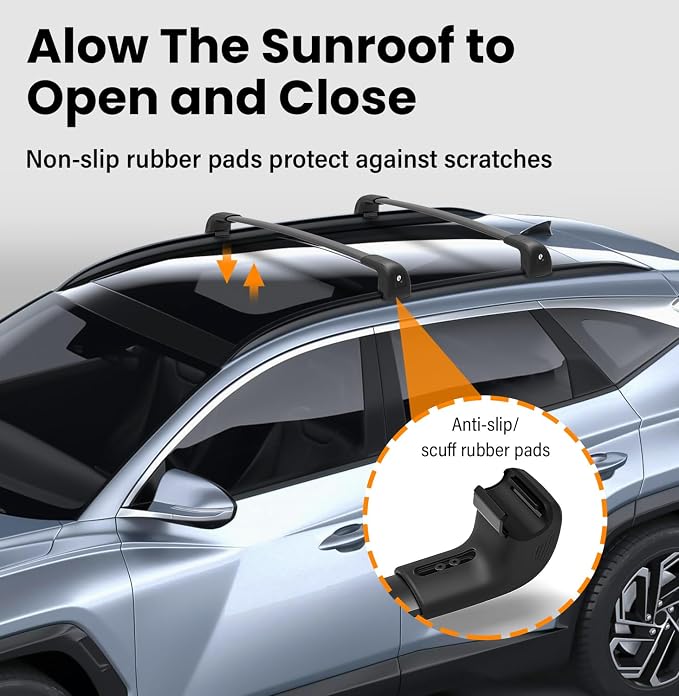 300lbs Roof Rack Cross Bars Compatible with Hyundai Tucson 2016-2026 SE/SEL/N Line/Limited with Lock, Aluminum Anti-Rust Crossbars for Rooftop Cargo Luggage Kayak Canoe Bike Snowboard