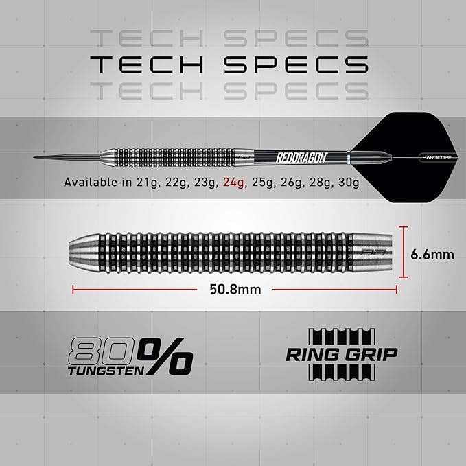 RED DRAGON Pegasus Original | Pegasus Switch Points - Powered by Winmau | Professional Tungsten Darts Set | Steel Tip 21g - 30g | Enhanced Grip & Precision - Flights, Shafts & Case Included