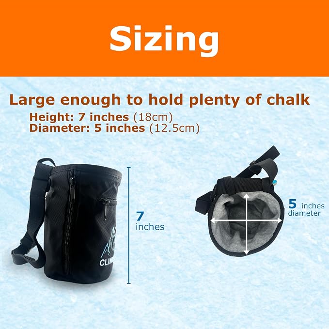 Chalk Bag + Ball for Rock Climbing, Bouldering, Top Rope | Climb On