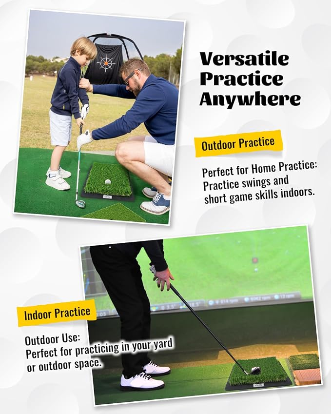 High-Precision Golf Hitting Mat – Practice Mat with Swing Path Feedback & Impact Detection – Indoor/Outdoor Use – Golf Swing Trainer for Home Training – Gift for Golfers, Beginners & Pros