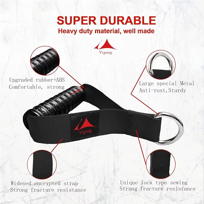Heavy Duty Gym Workout Handles Attachment for Cable Machine,Resistance Band,Pulley System Home Exercise Equipment, Comfortable and Stronger Grip