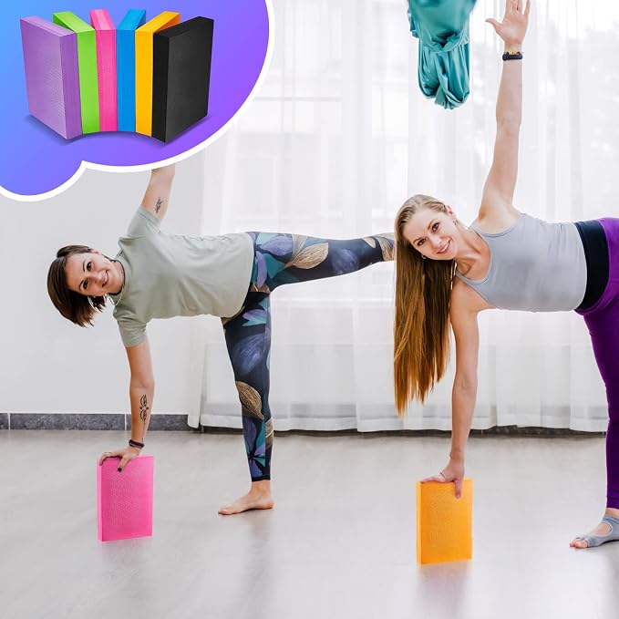 Hanaive 2/4/6 Pcs Balance Pad Foam Pad 11.81 x 7.87 x 1.97 Inch Yoga Mat Non Slip Cushion Exercise Knee Mat for Fitness Stability Stretching, Pilates, Physical Therapy, Core Trainer