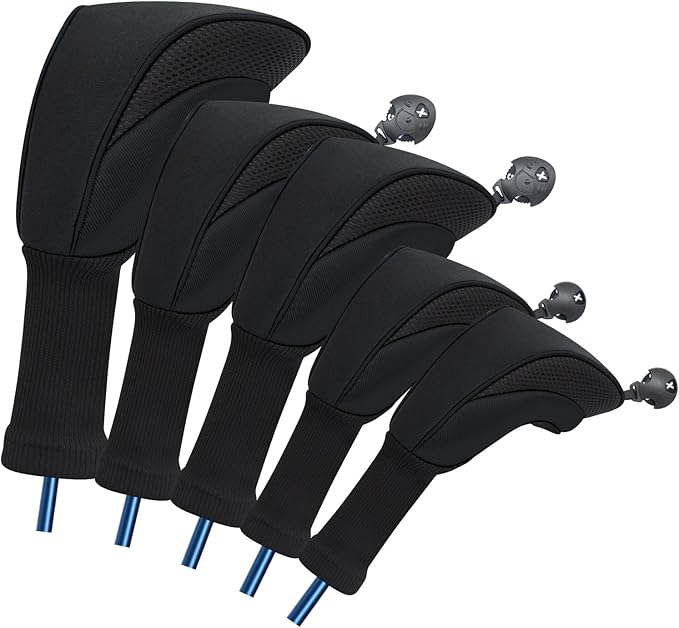Wood Headcover Golf Club Covers Driver Headcovers Nylon Head Covers Designed to Fit All Woods - 3/4/5/6 Pack/Set Golf Accessories Suitable for Men and Women