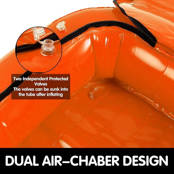 WILLBOND Inflatable River Floating Cooler Tow Behind, 38 Qt Insulated Heavy Duty PVC Kayak Floating Cooler with Handle for Outdoor Kayaking Rafting Boating Fishing and River Tubing