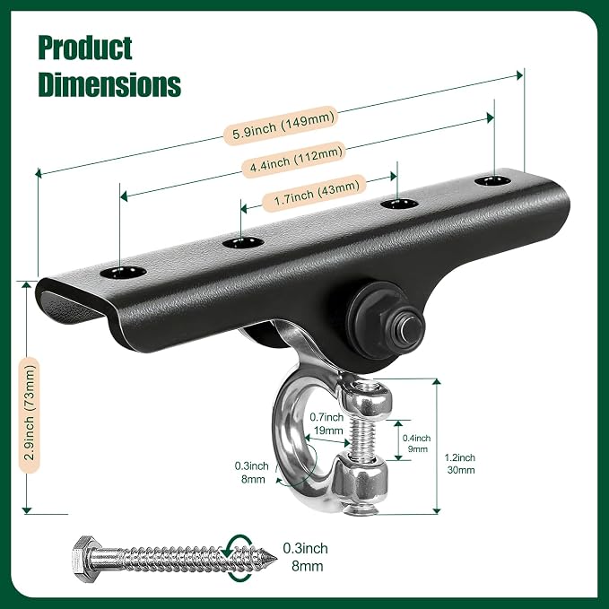Heavy Duty Swing Hanger,180° Silent Oscillation, 800 lbs Capacity, for Playground, Swing Set, Hammock, Yoga, Punching Bag