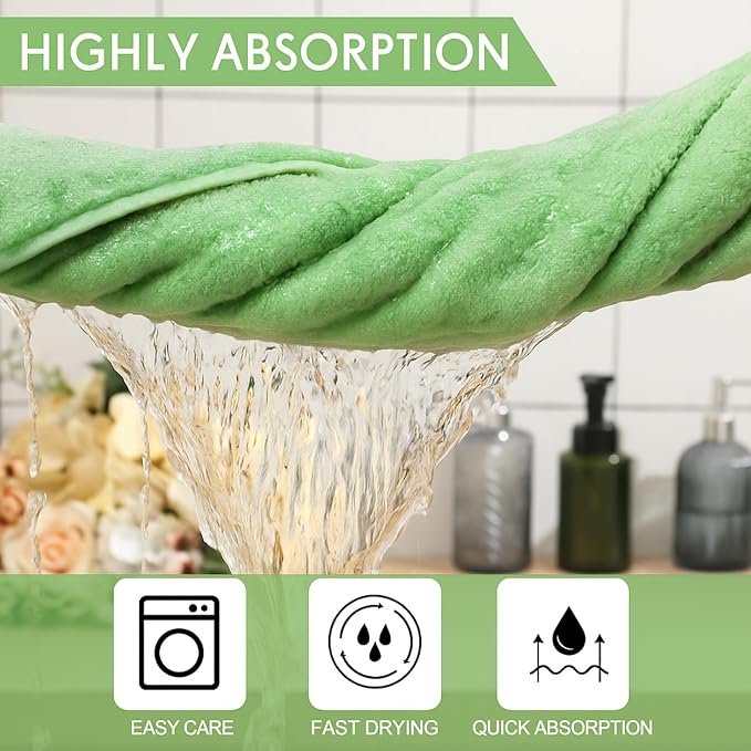 SmoothNovelty 2 Pack Bath Sheets 40 x 80 Inch Oversized Jumbo Extra Large Towels Quick Dry Coral Fleece Absorbent Soft Lightweight XL Shower Towels for Home Gym Travel Beach Spa Pool Hotel (Green)
