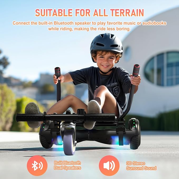 LIEAGLE Hoverboard, 6.5" Self Balancing Scooter Hover Board with Bluetooth Wheels LED Lights for Kids Adults