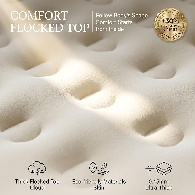 SENNOUL Twin Air Mattress with Built-in Pump,Fast & Easy Inflation/Deflation Inflatable Mattress, Foldable Blow Up Mattress with Storage Bag, Inflatable Bed for Home, Camping & Guests,18"/550lbs Max