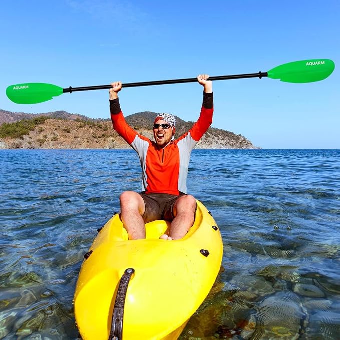 Kayak Paddle 231cm/91inch, Aluminum Shaft with Reinforced Fiberglass Blade, Adjustable Lightweight Kayaking Oars for Boating Canoeing