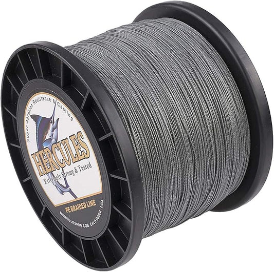 HERCULES Cost-Effective Super Cast 8 Strands Braided Fishing Line 10LB to 300LB Test for Salt-Water,109/328/547/1094 Yards(100M/300M/500M/1000M),Diam.#0.12MM-1.2MM,Hi-Grade Performance,Variety Colors
