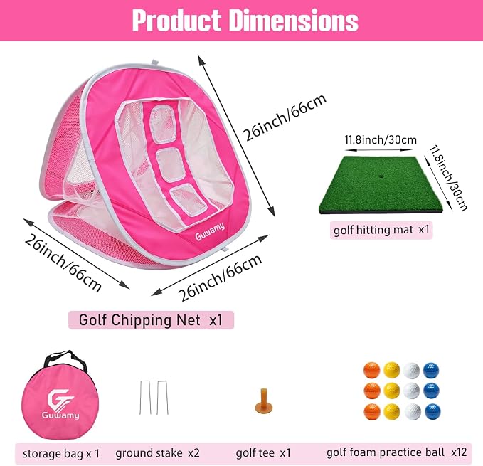 3-in-1 Pop Up Golf Chipping Net – Precision & Distance Trainer, Easy Indoor/Outdoor Setup – Ideal Gift