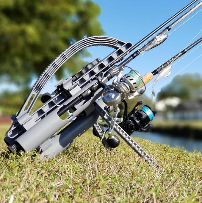 Rod-Runner Fishing Rod Rack - Express 3 Fishing Rod Carrier - Gray
