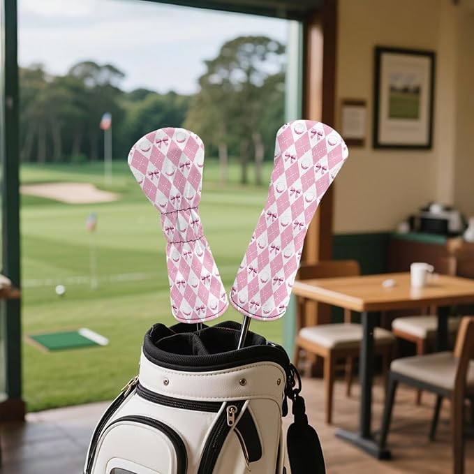 Rnyleeg Golf Club Head Covers for Women Driver Head Cover Leather Fairway Wood Headcover Hybrid Headcovers for Golf Clubs