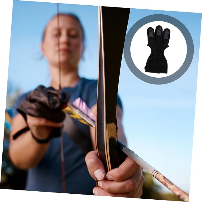 Yardwe 2pcs Archery Finger Stall Gloves Professional Archery Equipment Supply Accessory Professional