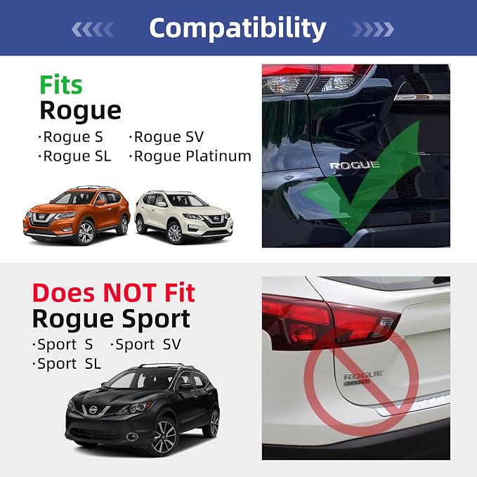 300LBS Full Aluminum Roof Rack Cross Bars for 2014-2020 Rogue, Aluminum Anti-Corrosion CrossBars Cargo Carrier for Rooftop Bag Luggage Kayak Bicycles Canoe